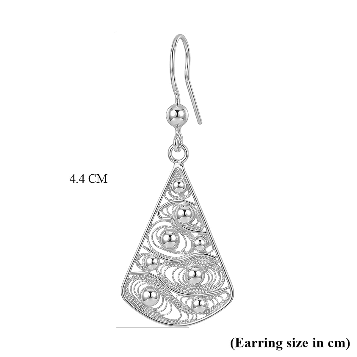 Royal Bali Collection - Sterling Silver Dangle Earring with Hook