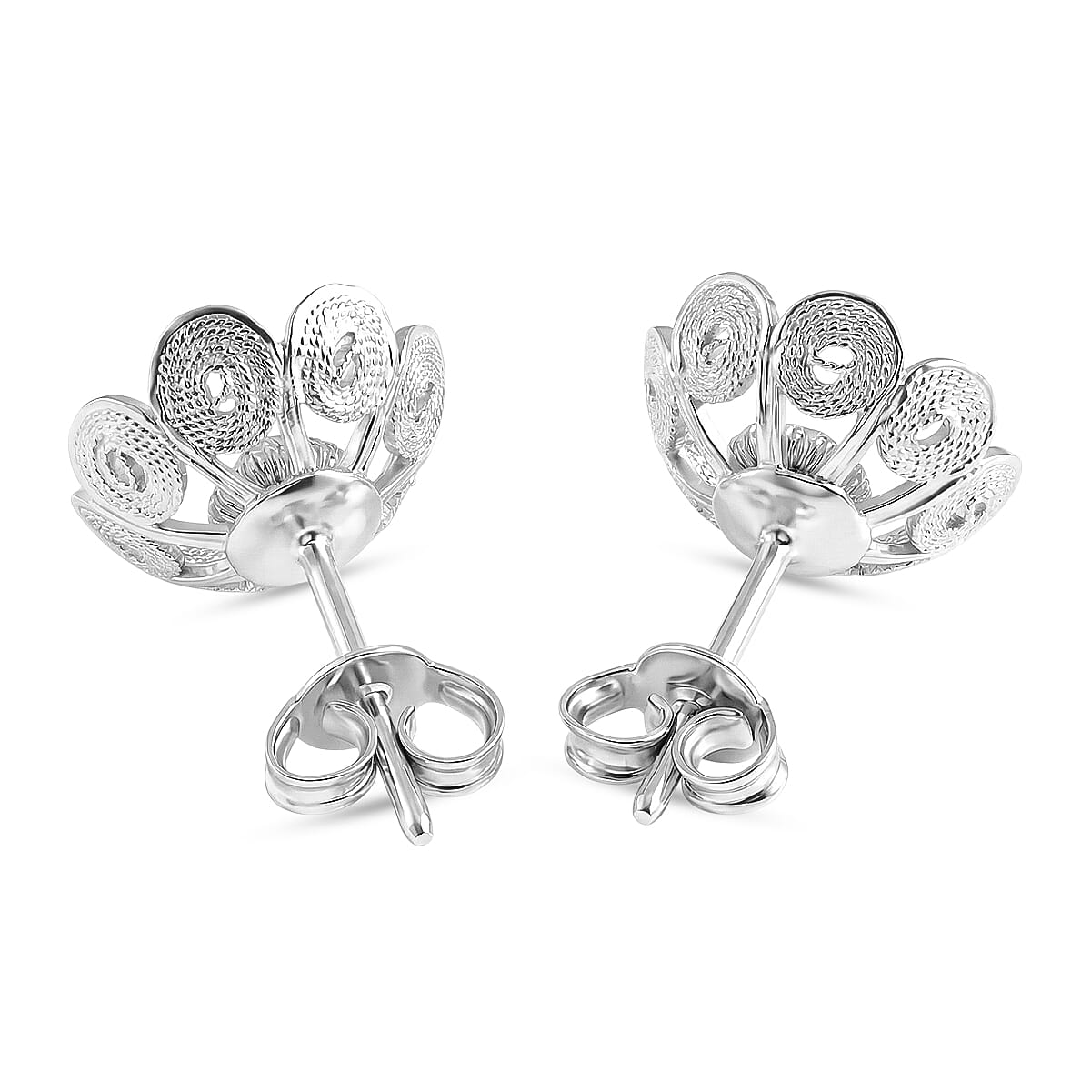 Royal Bali Collection - Sterling Silver Stud Push Back Earrings