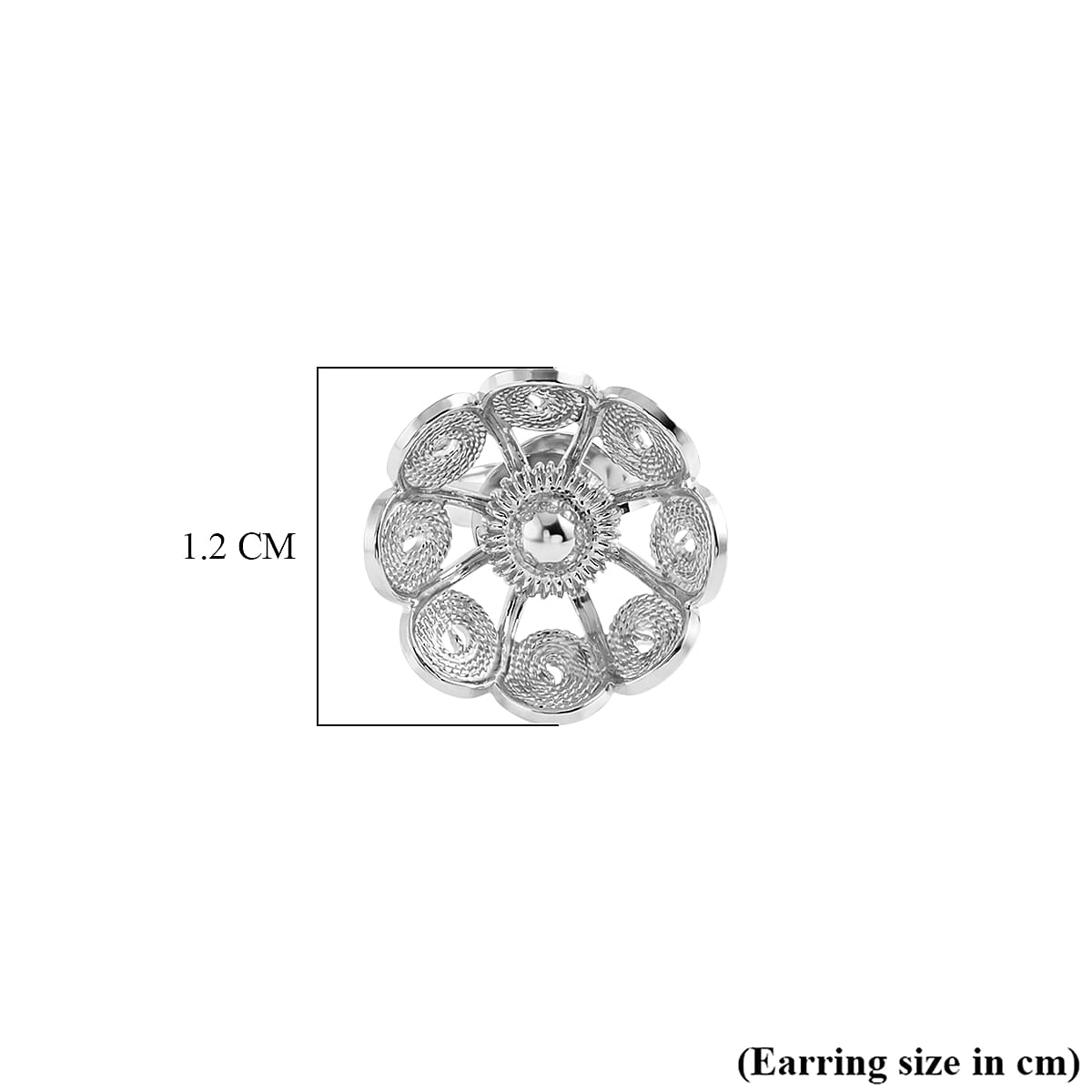 Royal Bali Collection - Sterling Silver Stud Push Back Earrings