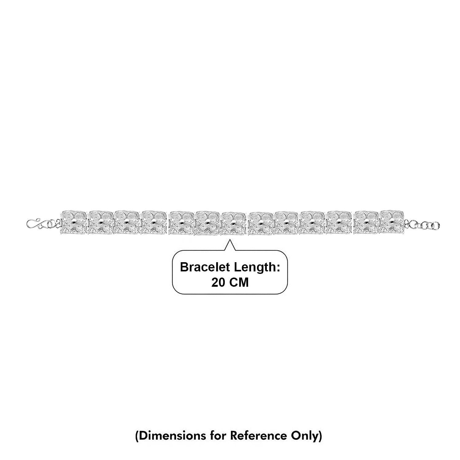 Royal Bali Collection - Sterling Silver Bracelet (Size - 7.5-0.5 Ext), Silver Wt.16.00 Gms