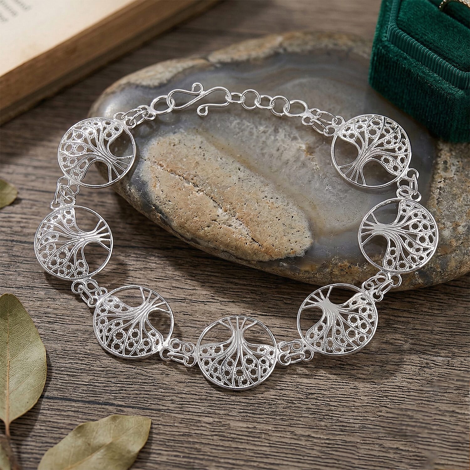 Royal Bali Collection - Sterling Silver Bracelet (Size - 7.5-0.5 Ext), Silver Wt.11.00 Gms