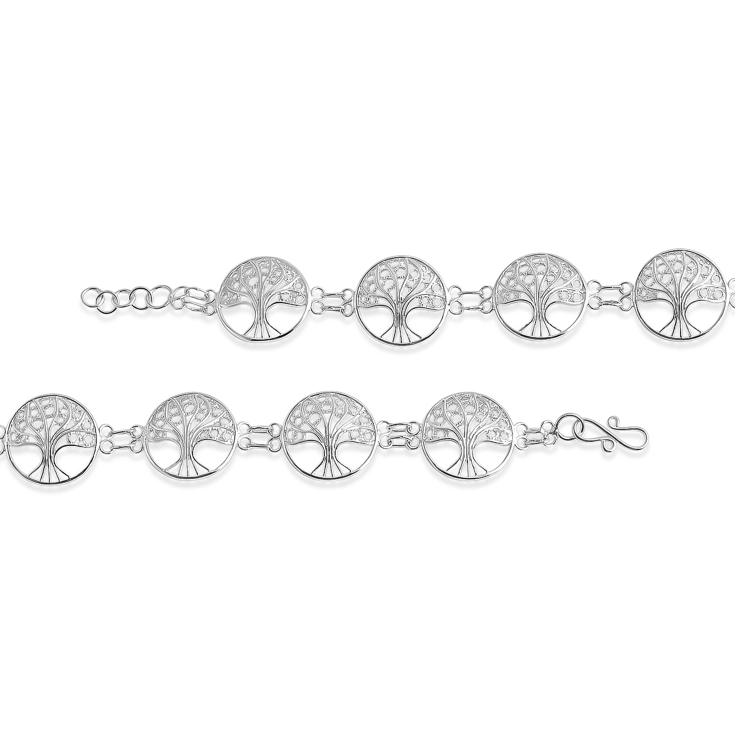 Royal Bali Collection - Sterling Silver Bracelet (Size - 7.5-0.5 Ext), Silver Wt.11.00 Gms