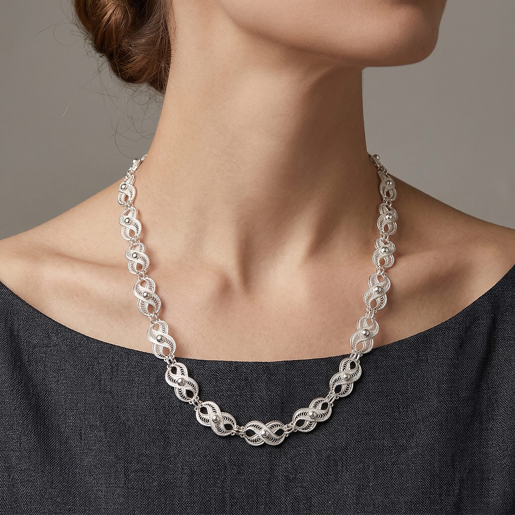 Royal Bali Collection - Sterling Silver Necklace (Size - 18-2 Ext), Silver Wt. 19.80 Gms