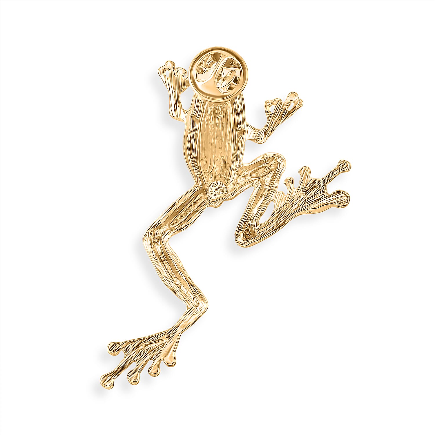 Frog Brooch in Yellow Gold Tone