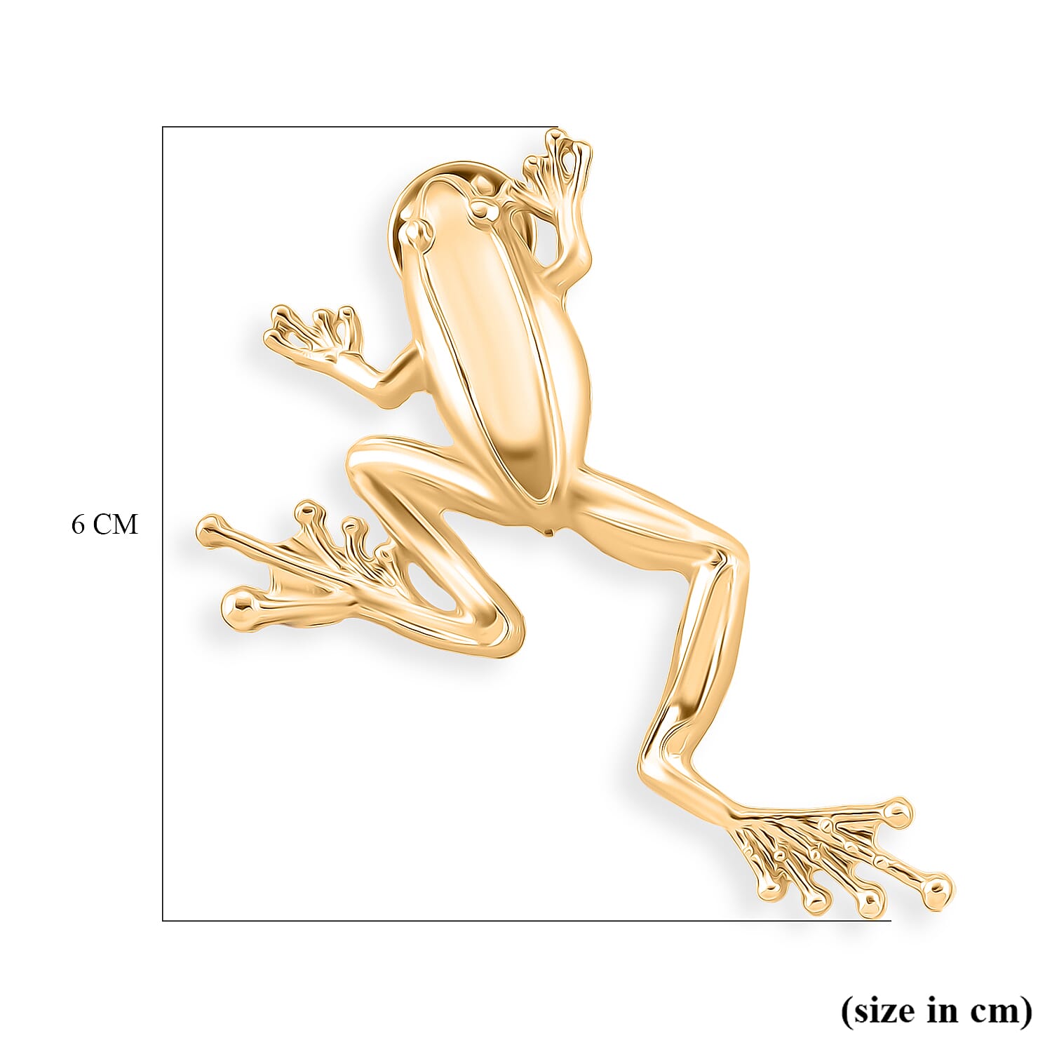 Frog Brooch in Yellow Gold Tone