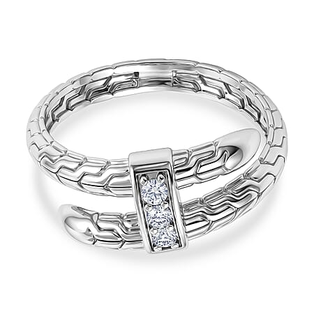 Luxuriant Lab Grown Diamond Serpert Trilogy Ring in Sterling Silver Luxuriant Lab Grown Diamond Serpert Trilogy Ring in Sterling Silver