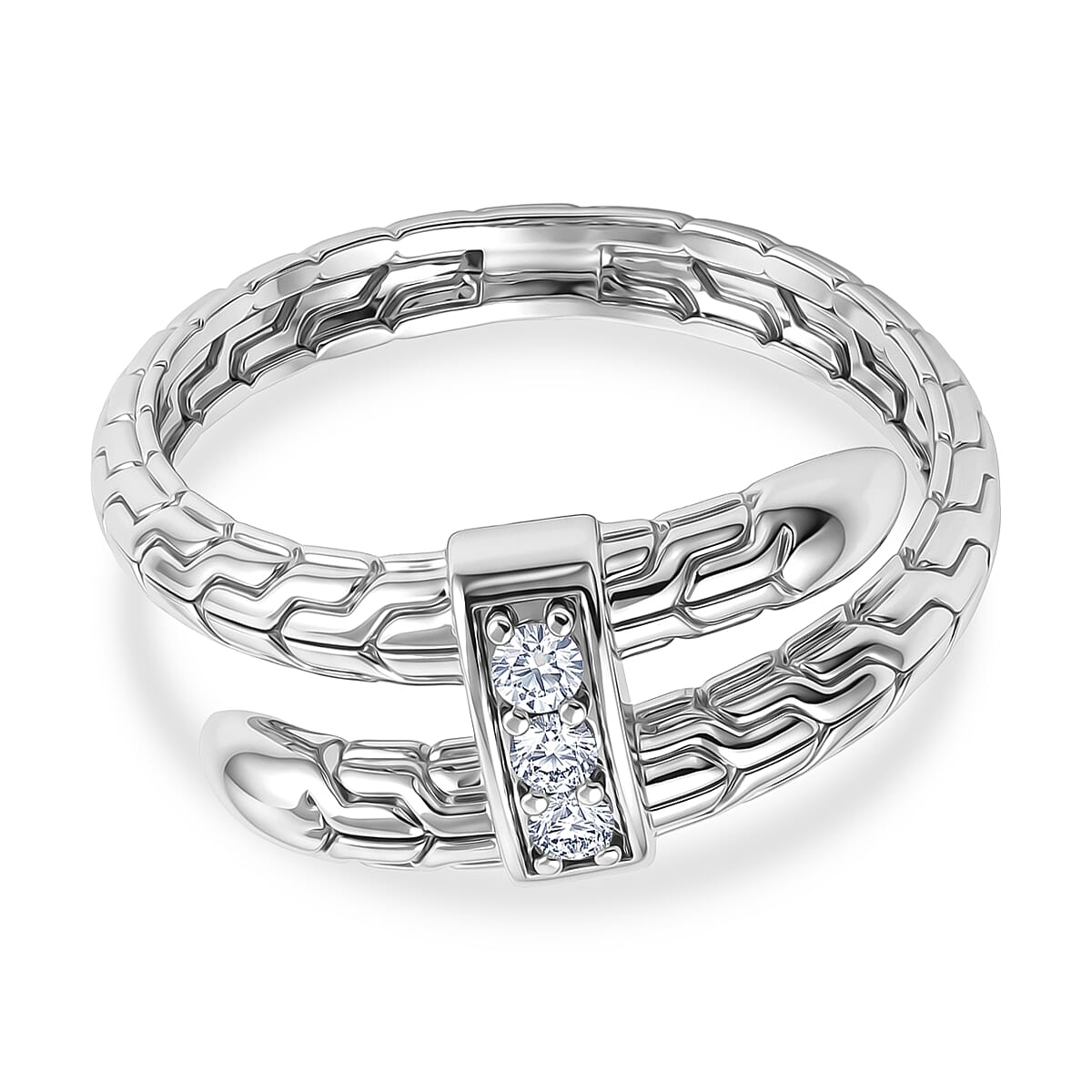 Luxuriant - Lab Grown Diamond Sterling Silver Trilogy Ring