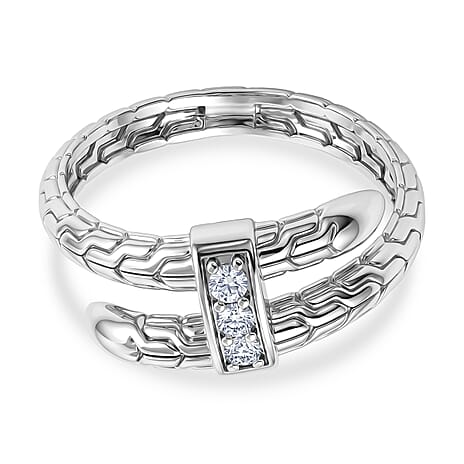 Luxuriant - Lab Grown Diamond Sterling Silver Trilogy Ring