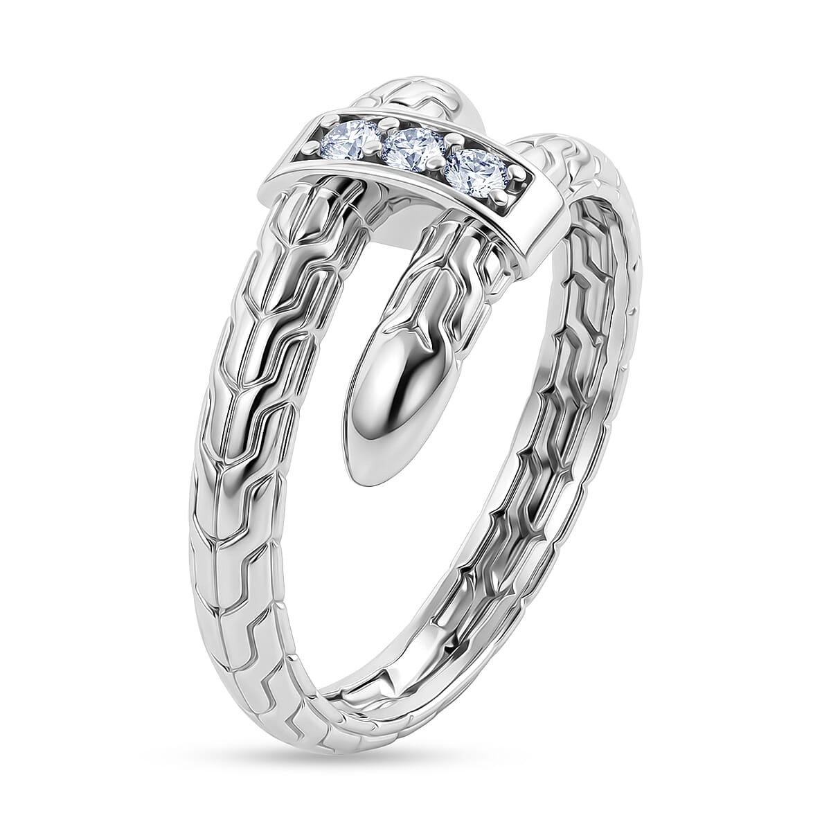 Luxuriant - Lab Grown Diamond Sterling Silver Trilogy Ring