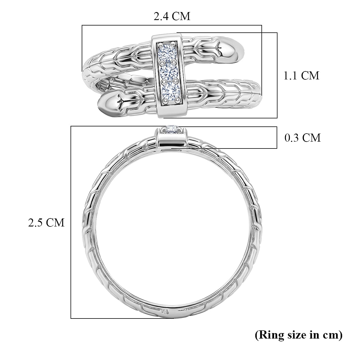 Luxuriant - Lab Grown Diamond Sterling Silver Trilogy Ring