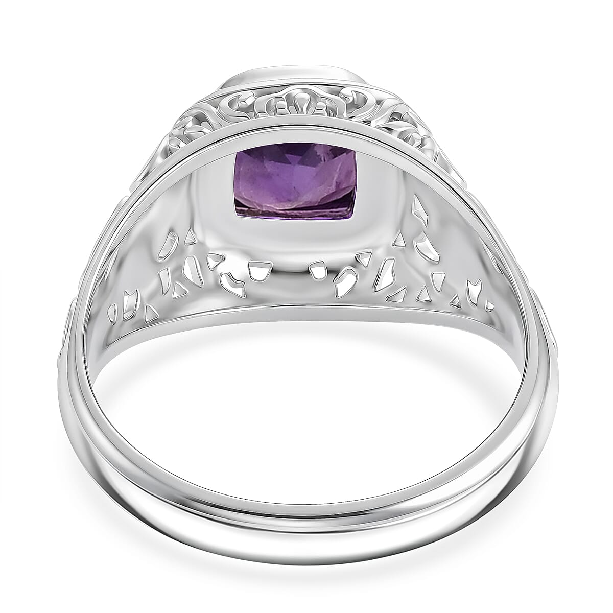 Royal Bali Collection - D'Joy African Amethyst Sterling Silver Solitaire Ring 2.13 Ct.