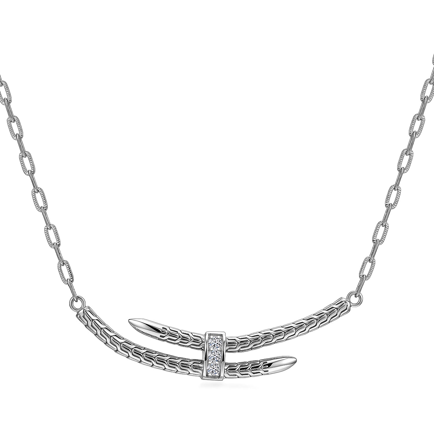 Luxuriant - Lab Grown Diamond Sterling Silver Necklace (Size - 20)