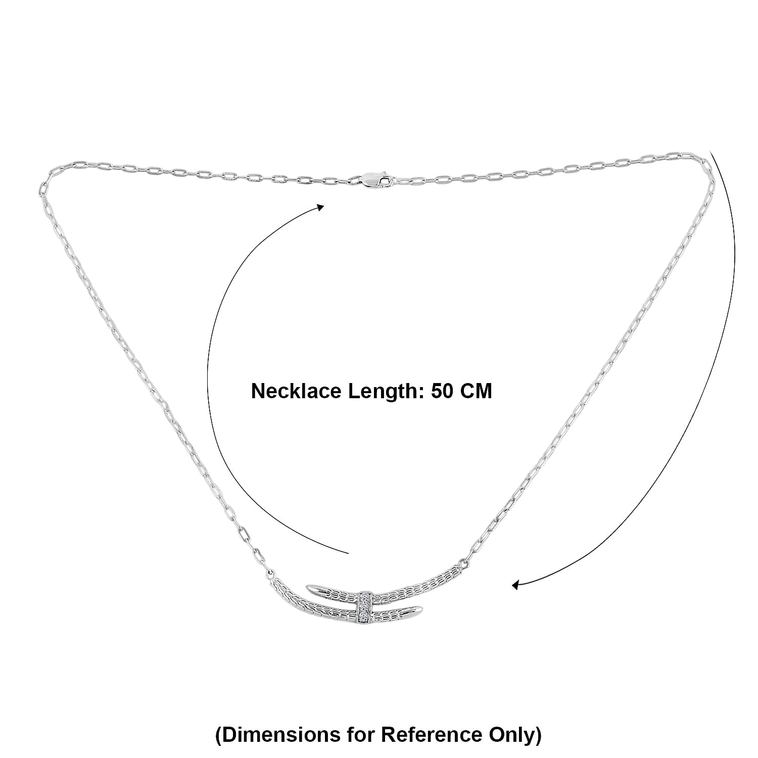Luxuriant - Lab Grown Diamond Sterling Silver Necklace (Size - 20)