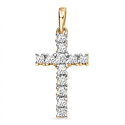 EverTrue Natural Diamond Cross Pendant in White Tone