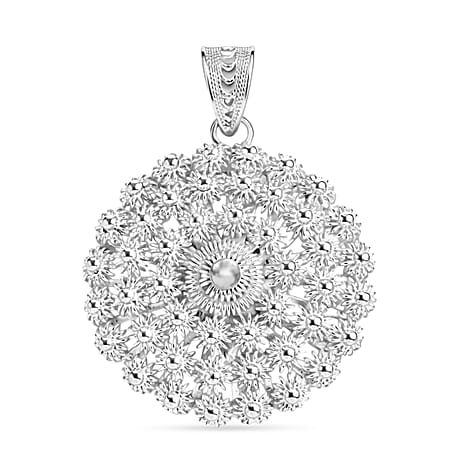 Royal Bali Collection - Sterling Silver Floral Pendant
