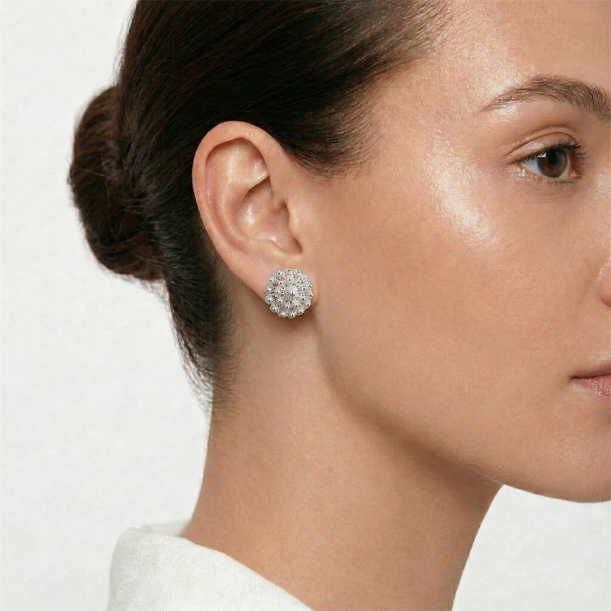 Royal Bali Collection - Sterling Silver Stud Push Back Earrings