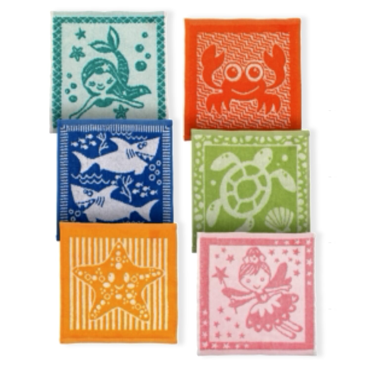 100% Cotton 6-Pack Jacquard Face Cloth Set (30x30cm ) - Multi Colour