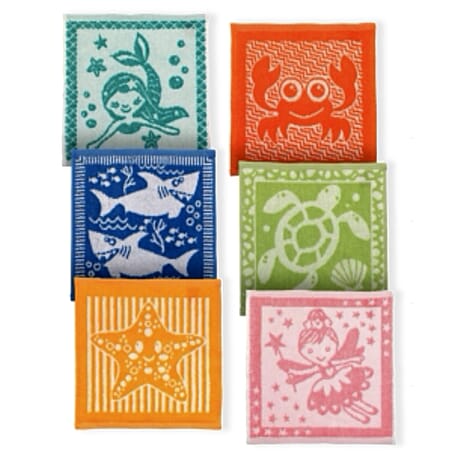 100% Cotton 6-Pack Jacquard Face Cloth Set (30x30cm ) - Multi Colour