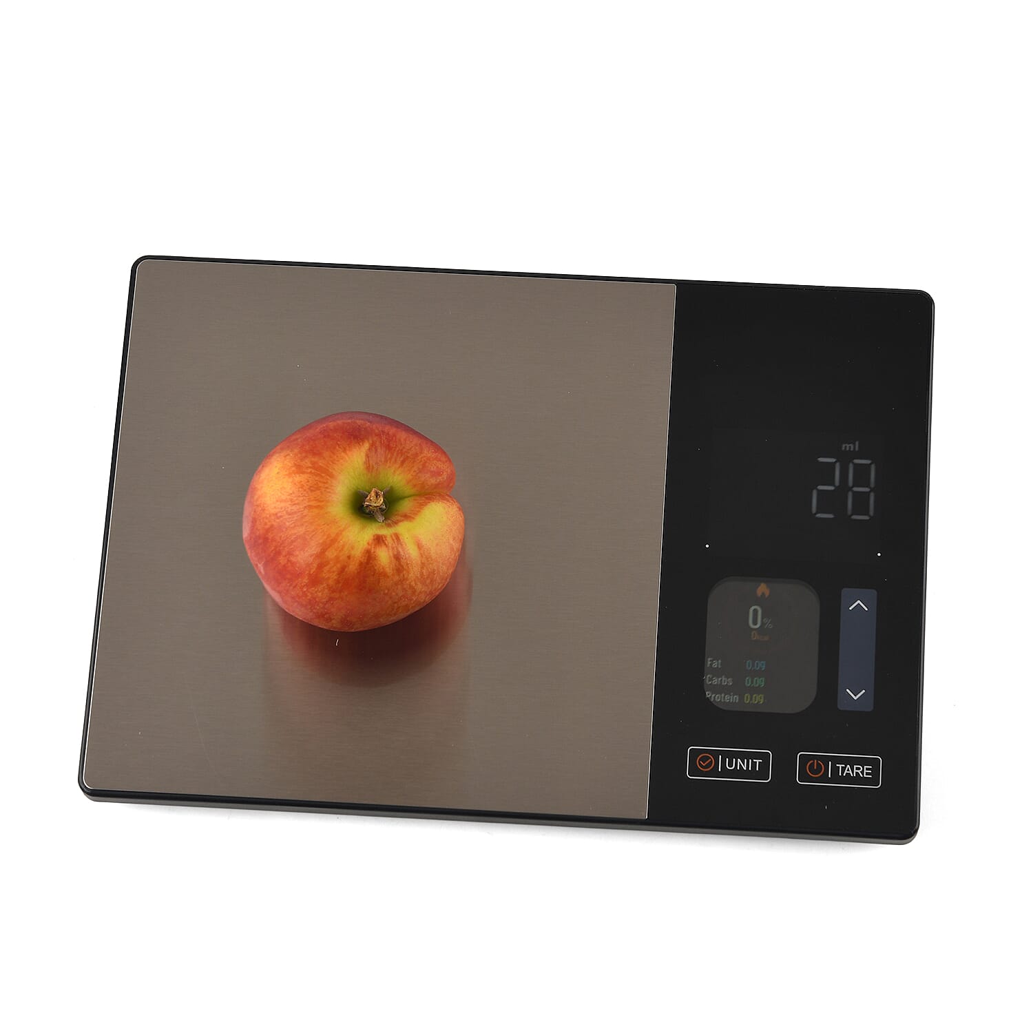 LIVMORE Smart Nutritional Kitchen Scale with 2feat TFT Colour Screen - Bluetooth Macro & Calorie Tracker App Scale for Meal Prep, 5kg-11lb Capacity (230x160x17mm)