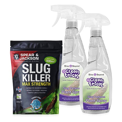 Bliss - Beyond Slug Defence Plant Spray (750ml x 2) and Spear - Jackson Slug Killer Lentils (300g)