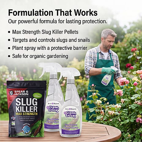 Bliss - Beyond Slug Defence Plant Spray (750ml x 2) and Spear - Jackson Slug Killer Lentils (300g)