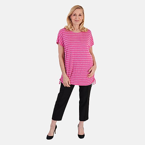 La Marey Short Sleeve Aop Top (Size 12) - Pink
