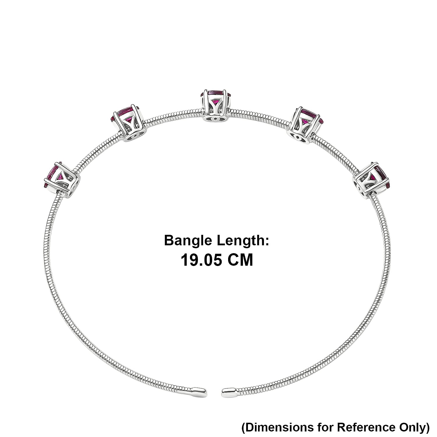 D'Joy Radiant Ember Garnet Full Bangle in Rhodium Overlay Sterling Silver 2.85 Ct.