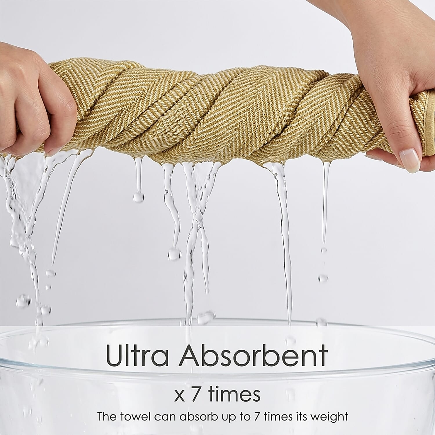 Bliss And Beyond Woven Micro Towels 280 GSM (70 x 140Cm) - Sand