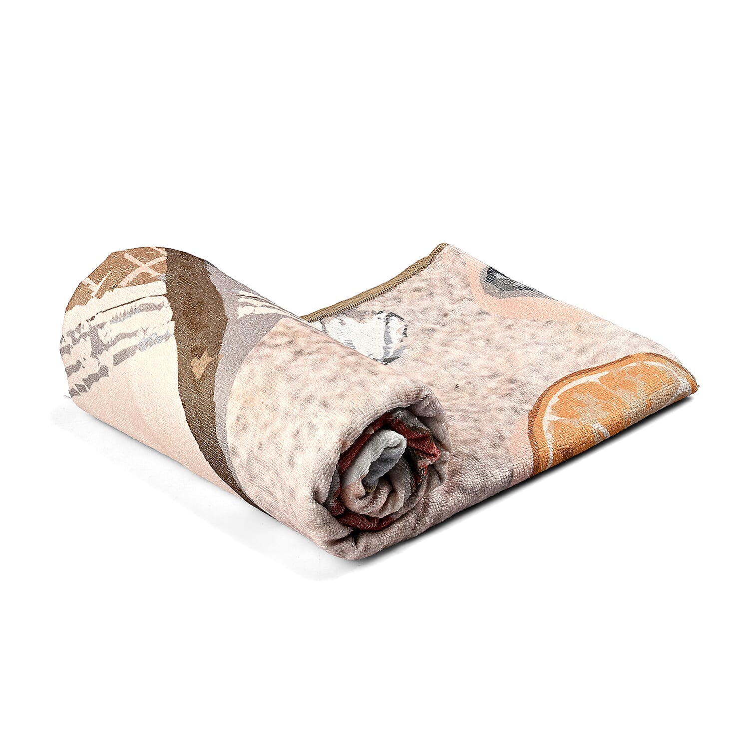 LIVMORE Patterned Towel (Size 90x1 cm) - Brown