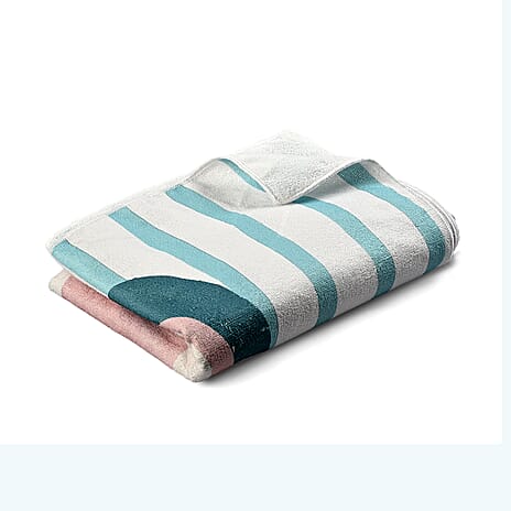 LIVMORE Patterned Towel (Size 90x1 cm) - White Pink