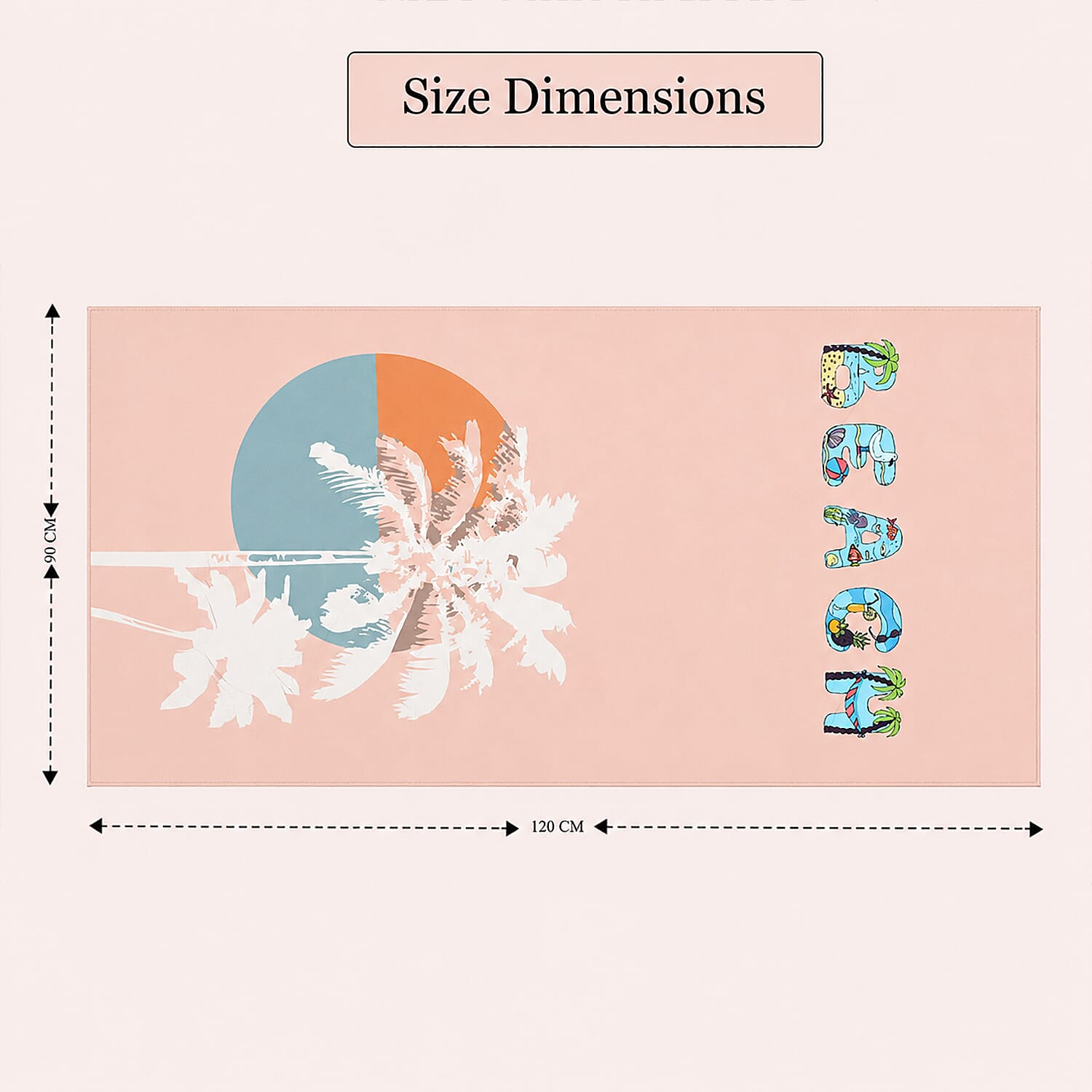 LIVMORE Patterned Towel (Size 90x1 cm) - Pink
