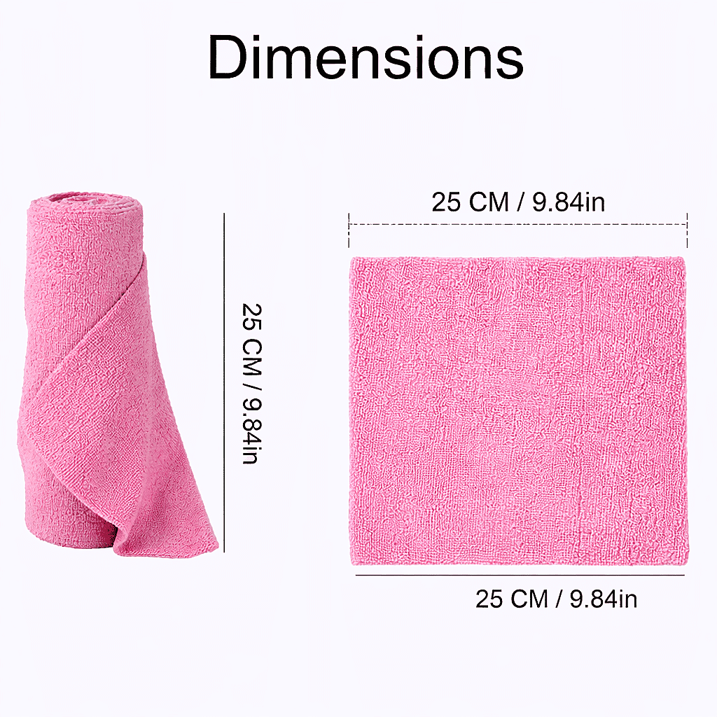 Livmore Microfibre Cleaning Towel Roll - 30 Pulls (25 x 25cm) - Pink