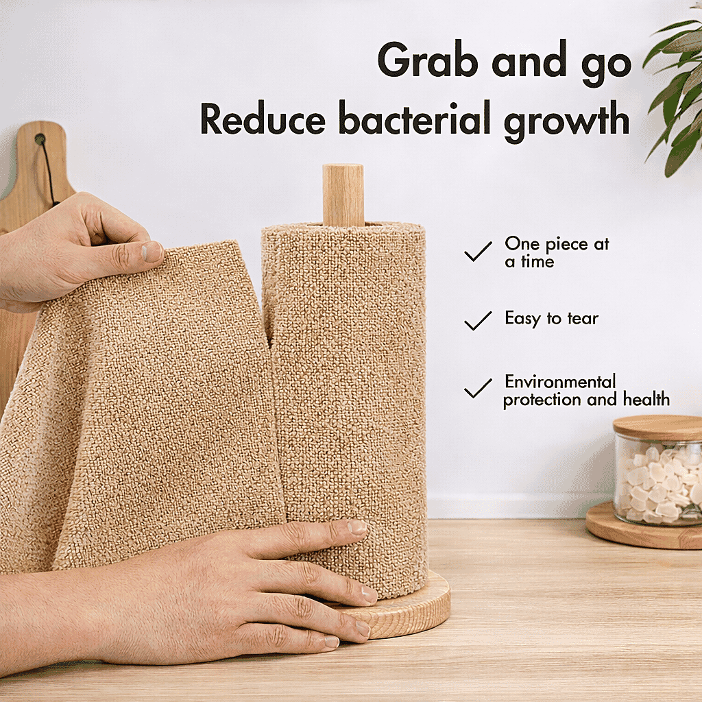 Livmore Microfibre Cleaning Towel Roll - 30 Pulls (25 x 25cm) - Beige