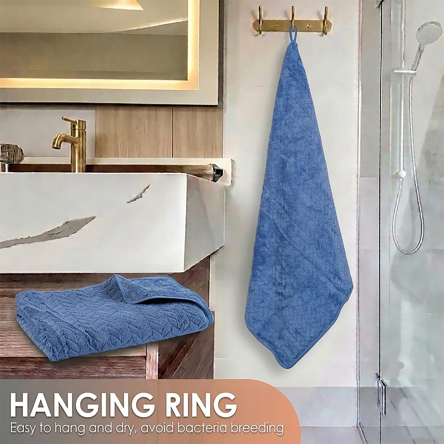 Livmore Woven Micro Towel (70 x140 cm) - Navy