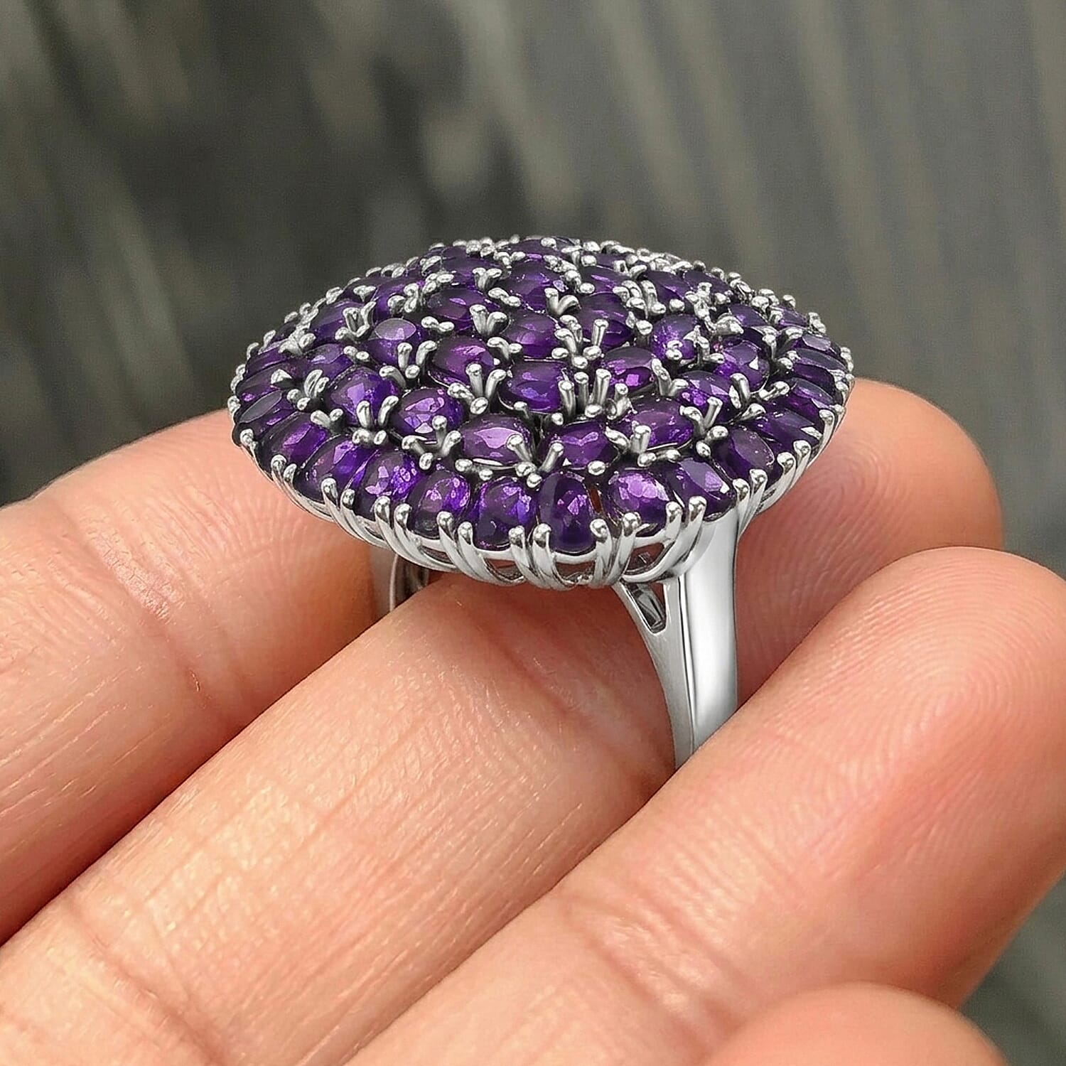 Natural Gemstone Cluster Ring