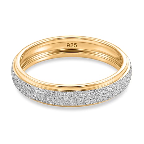 Band Ring in 18K Vermeil Yellow Gold Plated & Platinum Overlay Sterling Silver
