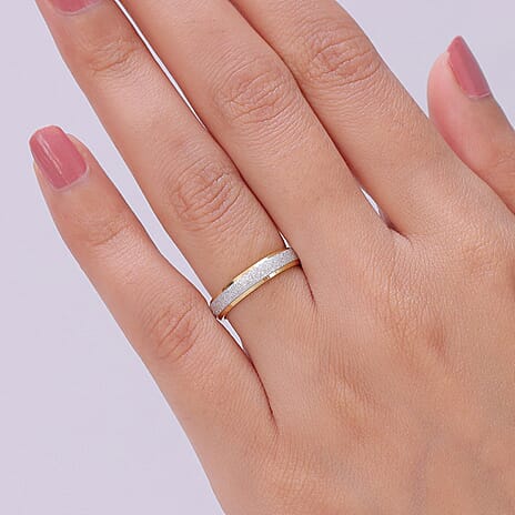 Band Ring in 18K Vermeil Yellow Gold Plated & Platinum Overlay Sterling Silver