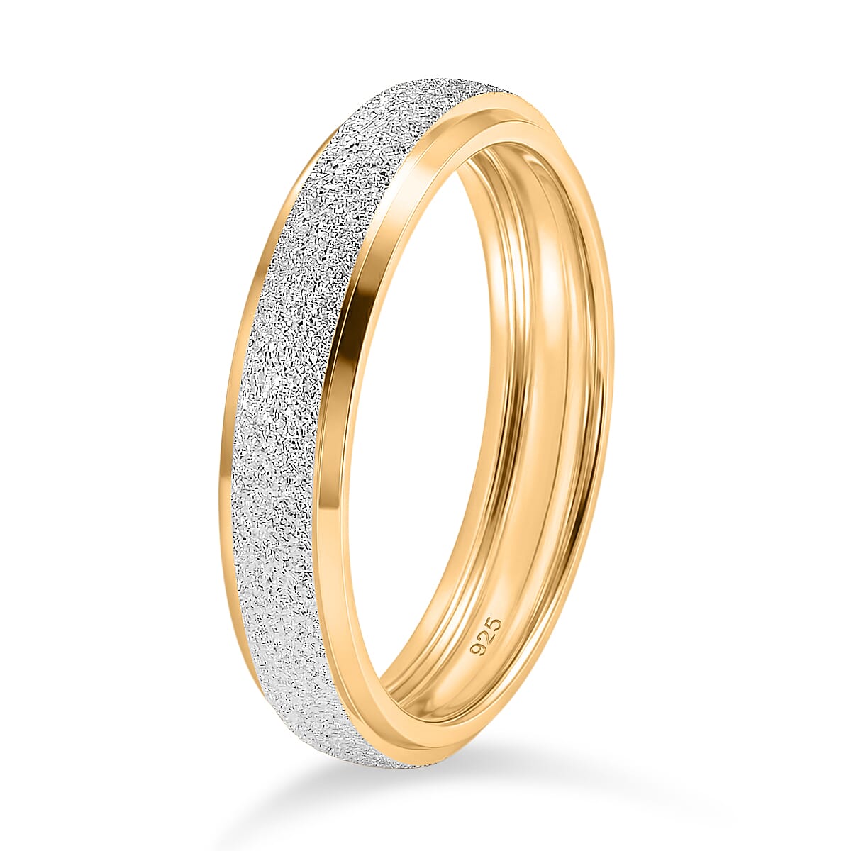 Band Ring in 18K Vermeil Yellow Gold Plated & Platinum Overlay Sterling Silver