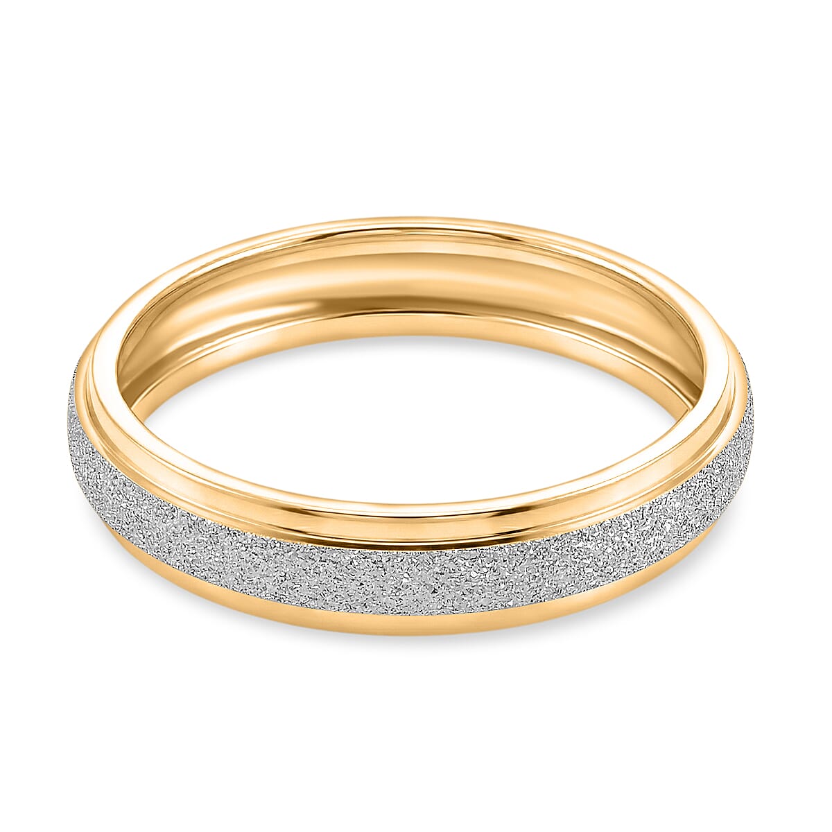 Band Ring in 18K Vermeil Yellow Gold Plated & Platinum Overlay Sterling Silver