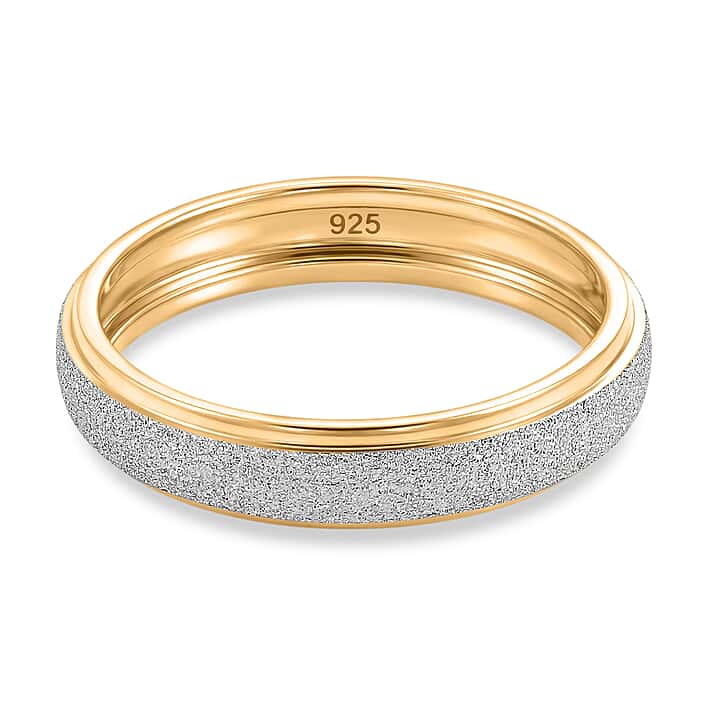 Band Ring in 18K Vermeil Yellow Gold Plated & Platinum Overlay Sterling Silver