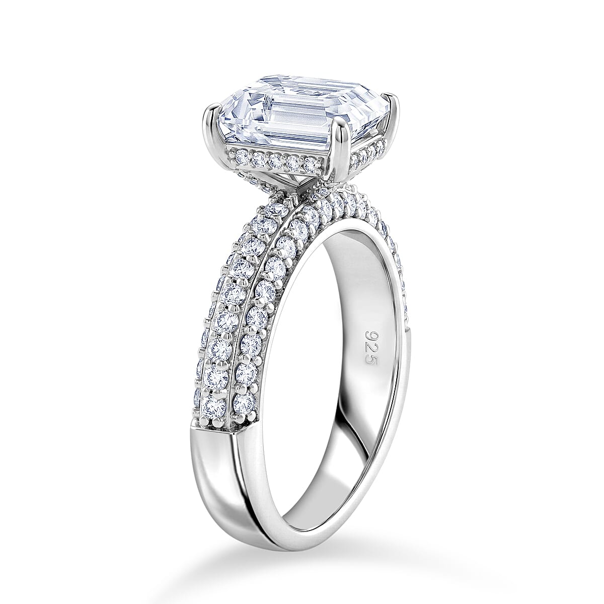 Super Find - D'Joy Moissanite (VS-E-F) Forever Ring in Rhodium Overlay Sterling Silver 3.77 Ct.