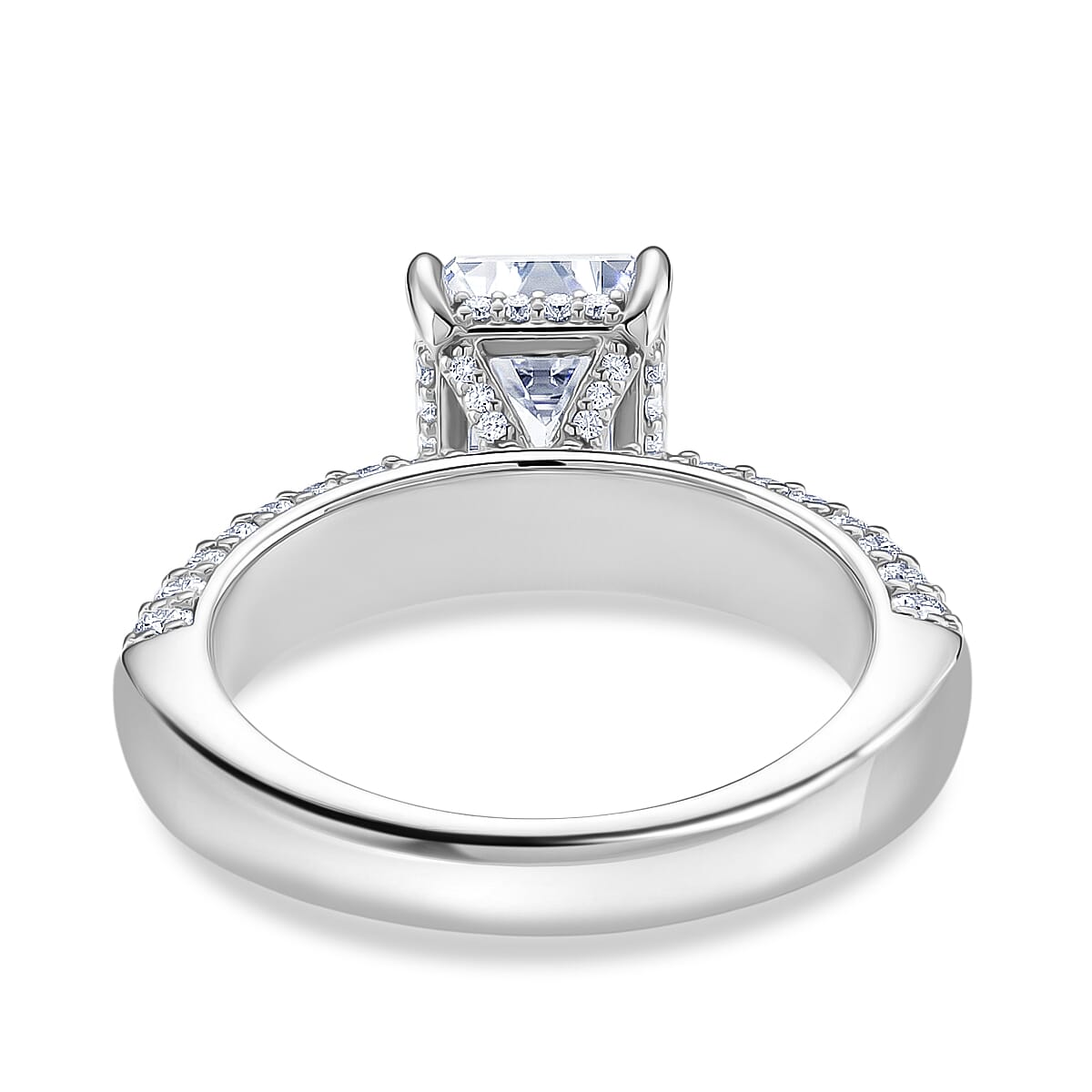 Super Find - D'Joy Moissanite (VS-E-F) Forever Ring in Rhodium Overlay Sterling Silver 3.77 Ct.