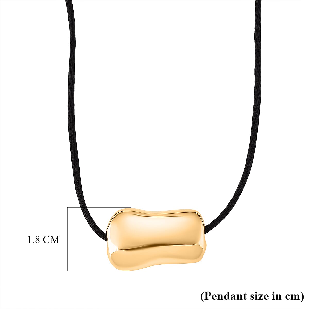 Bean Shape Adjustable Necklace (Size 28-32) in Yellow Gold Tone