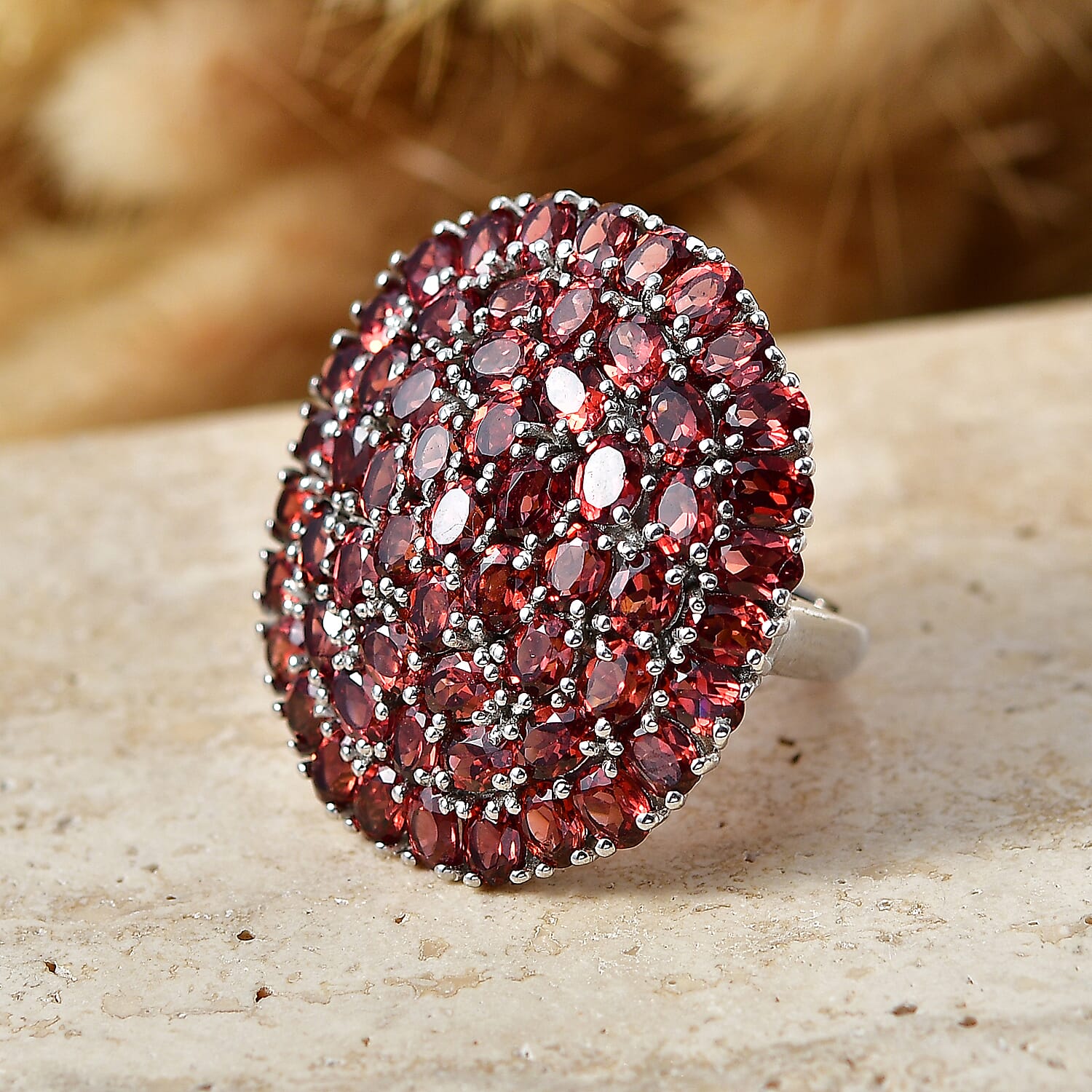 EverTrue - Red Garnet Cluster Ring 13.00 Ct.