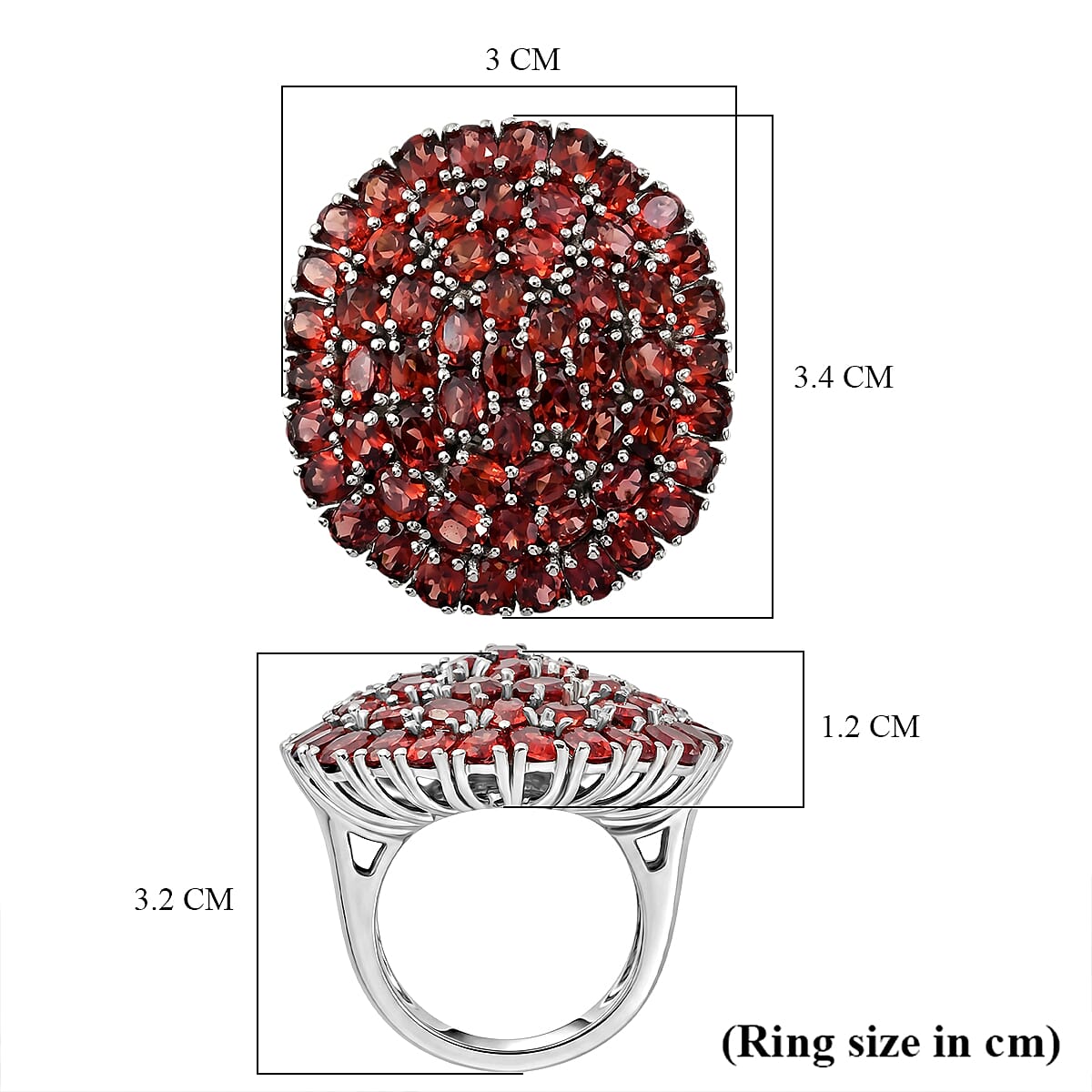 EverTrue - Red Garnet Cluster Ring 13.00 Ct.