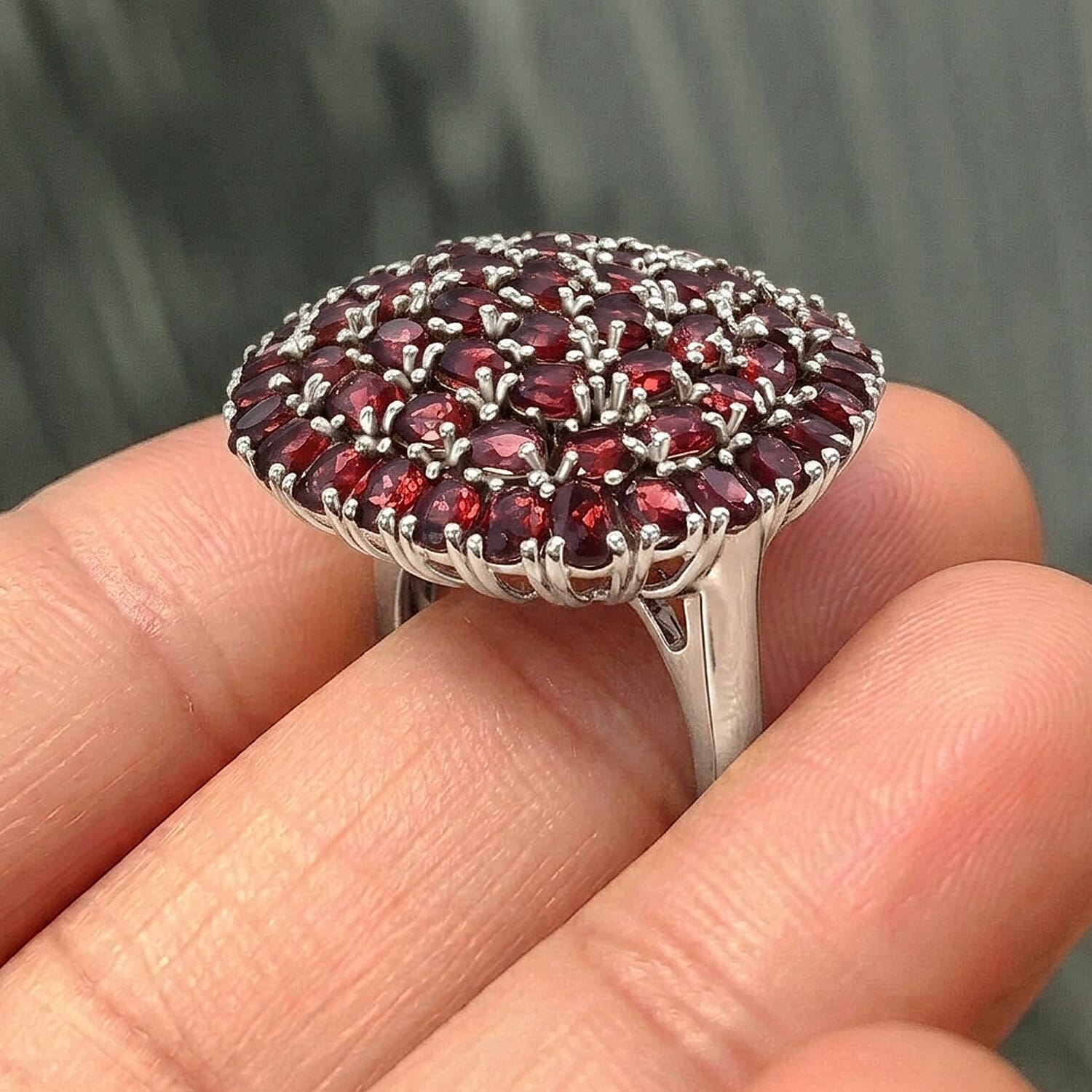 Natural Gemstone Cluster Ring