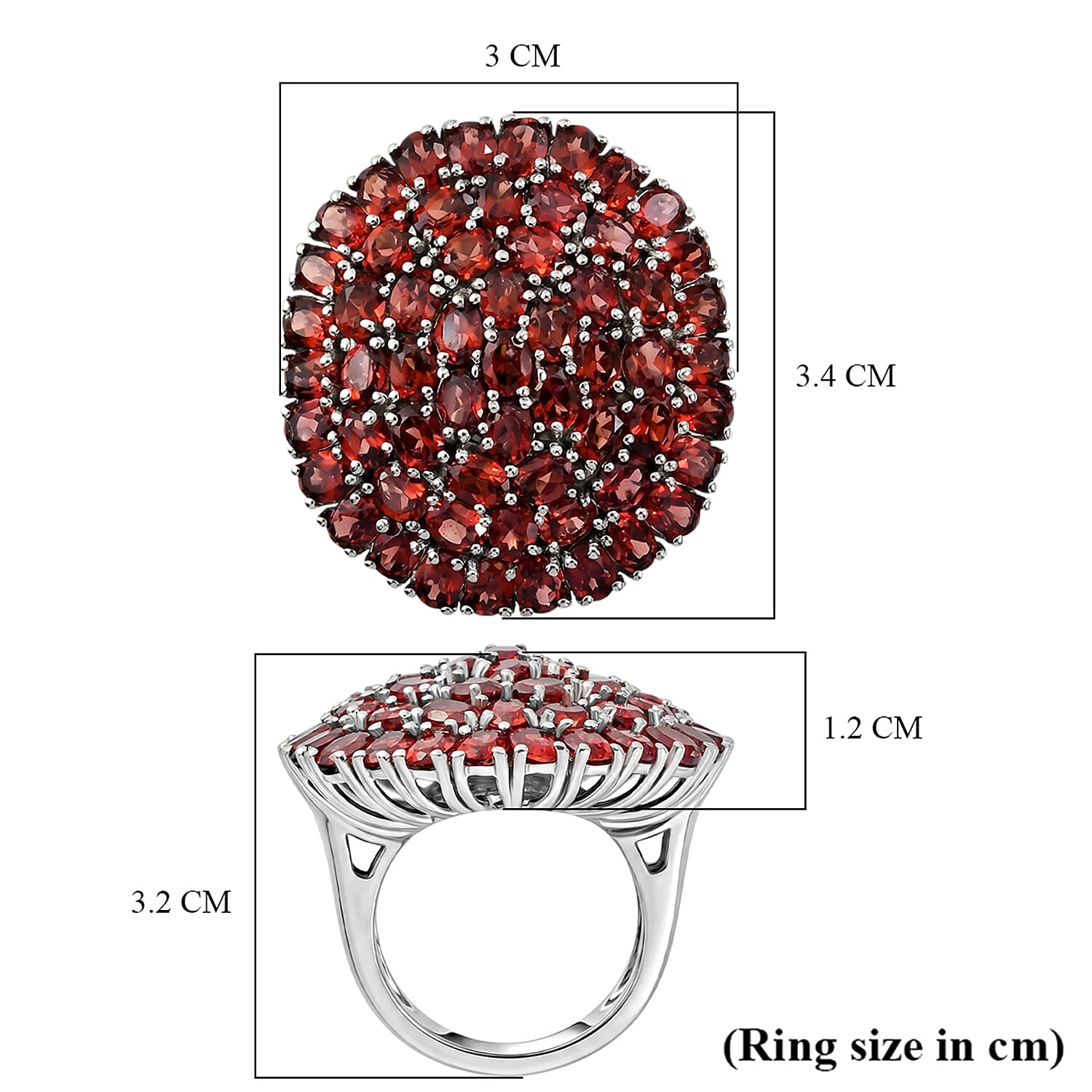 Natural Gemstone Cluster Ring