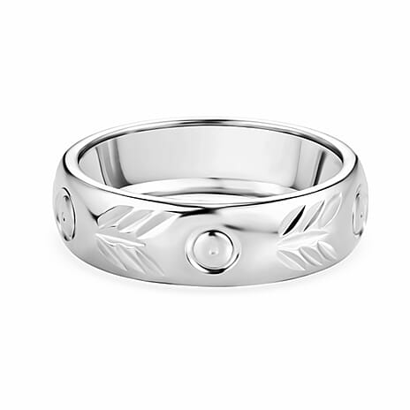 Platinum Overlay Sterling Silver Band Ring