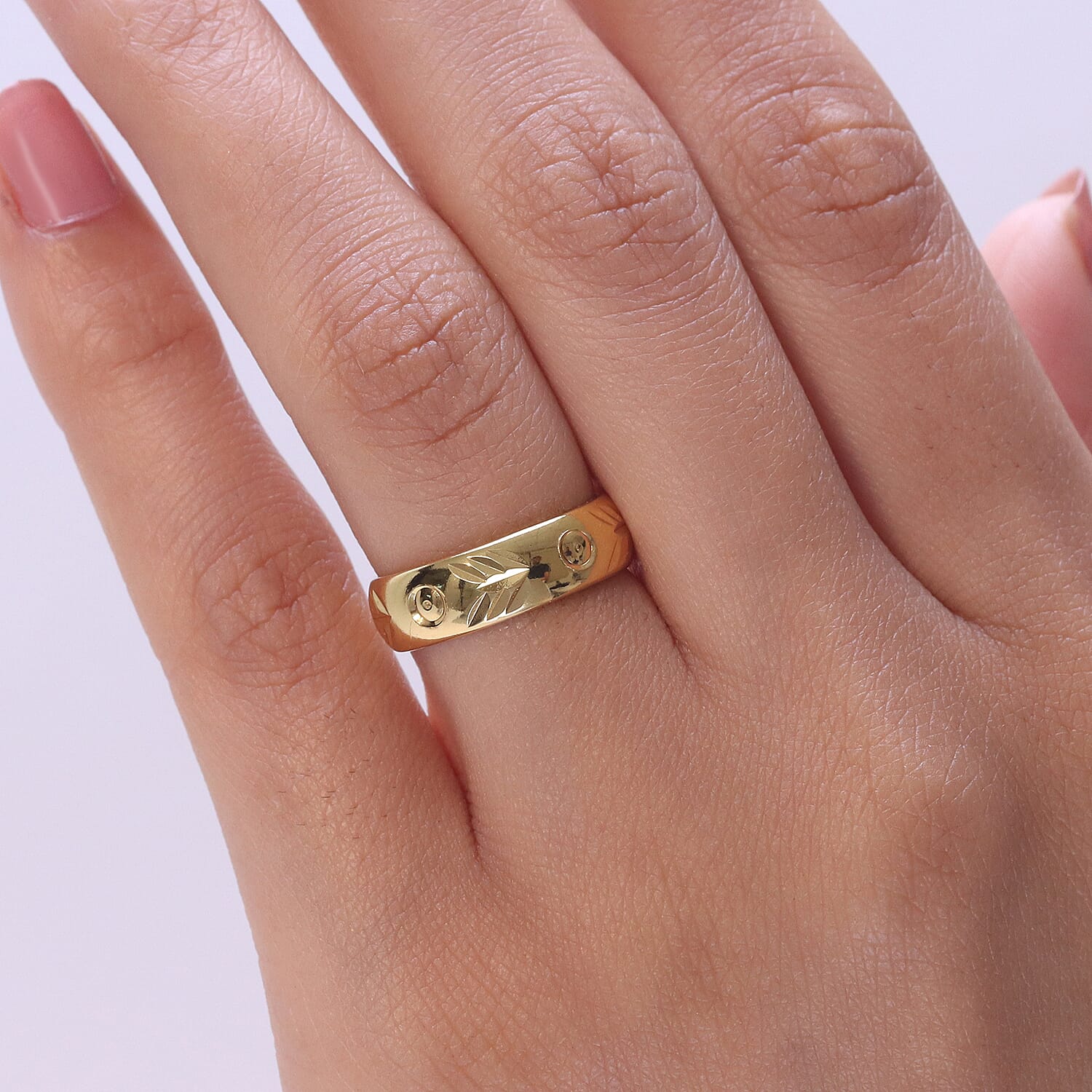 Yellow Gold Plated Sterling Silver Band Ring