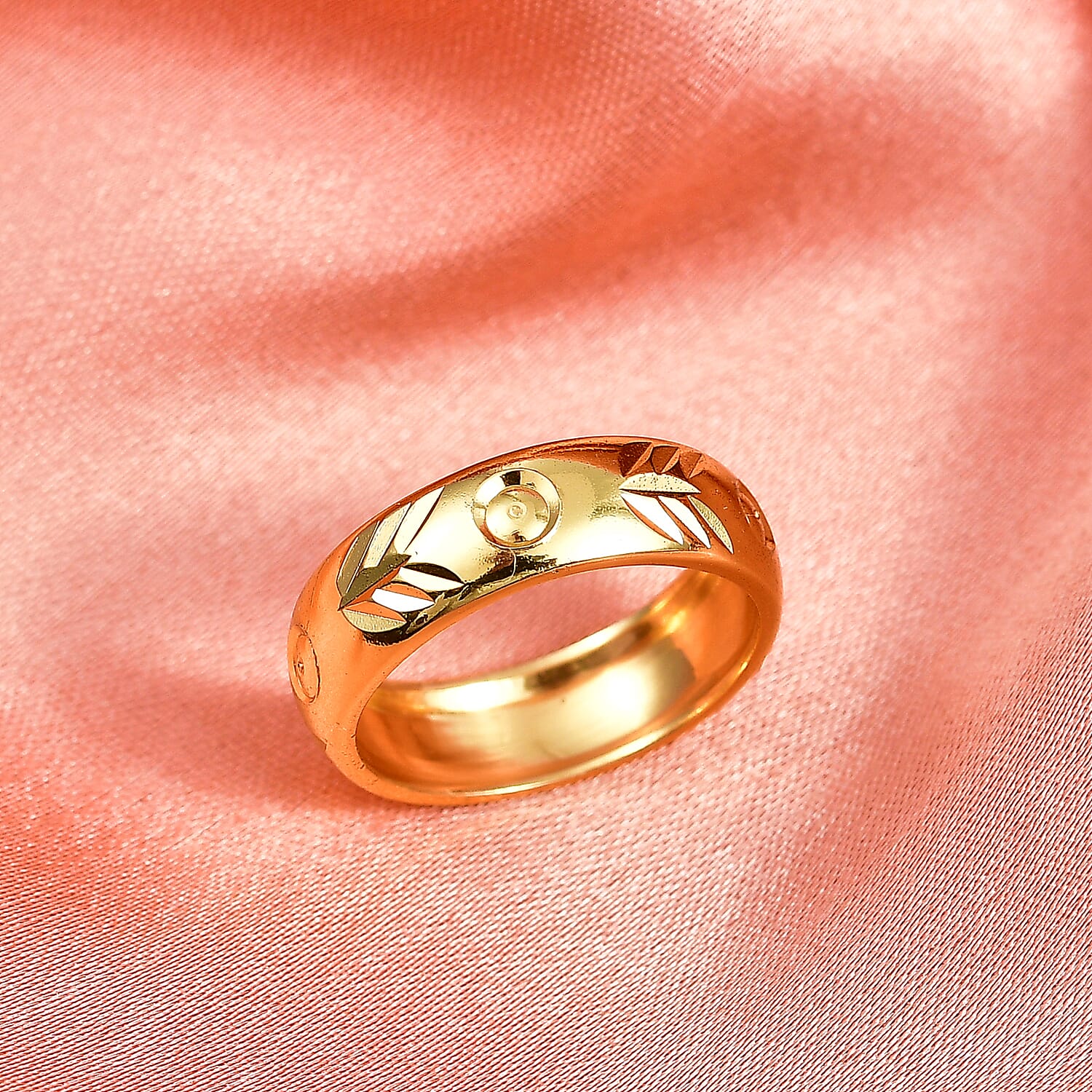 Yellow Gold Plated Sterling Silver Band Ring